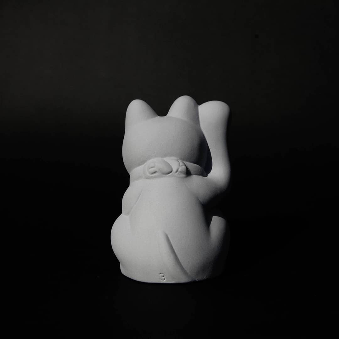 加藤陶器 - 10cm純色系瀨戶燒招財貓